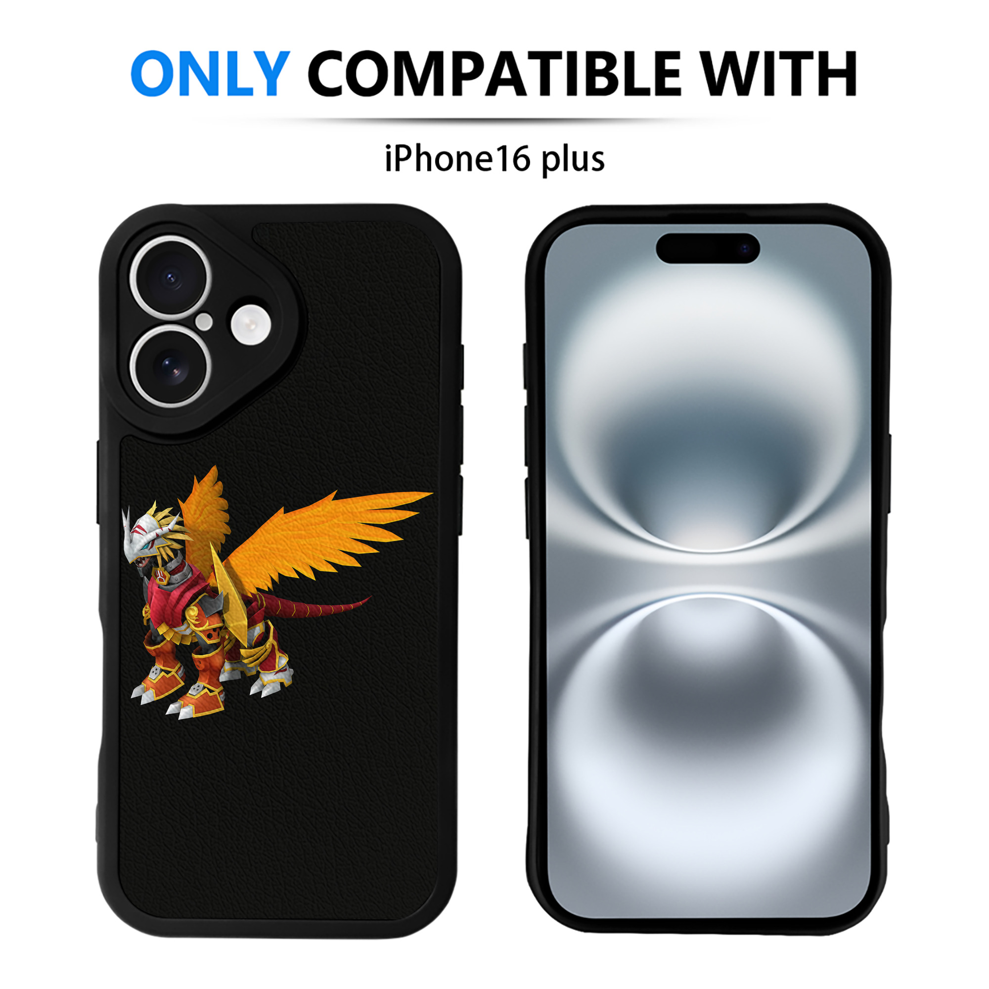（画像用） Digimon デジタルモンスター/デジモン 【iPhone 16シリーズ対応】シリコンスマホケース（レザー調） 材質：シリコン